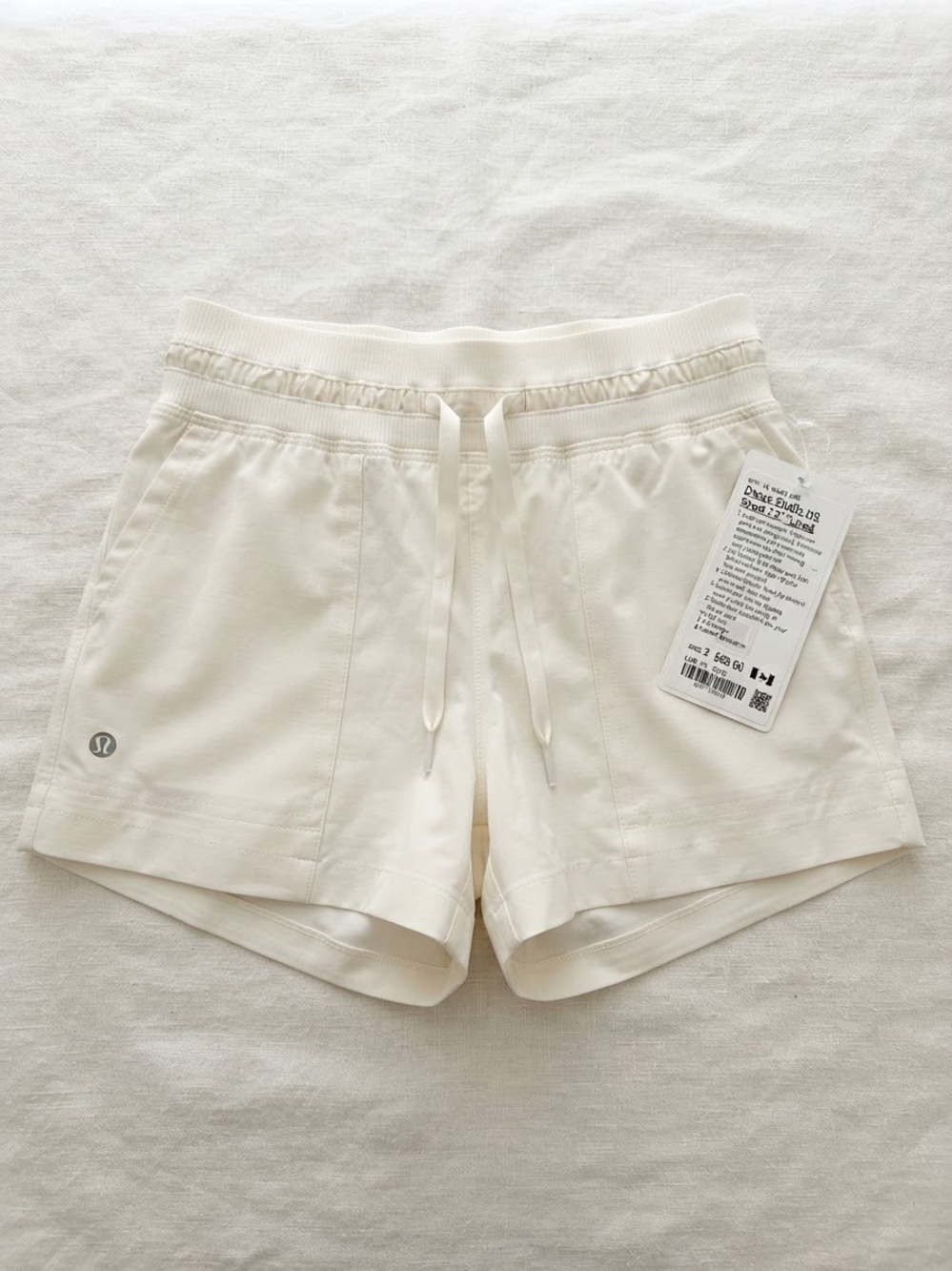 lululemon athletica dance studio $68 butter cream Drawstring Athletic Shorts